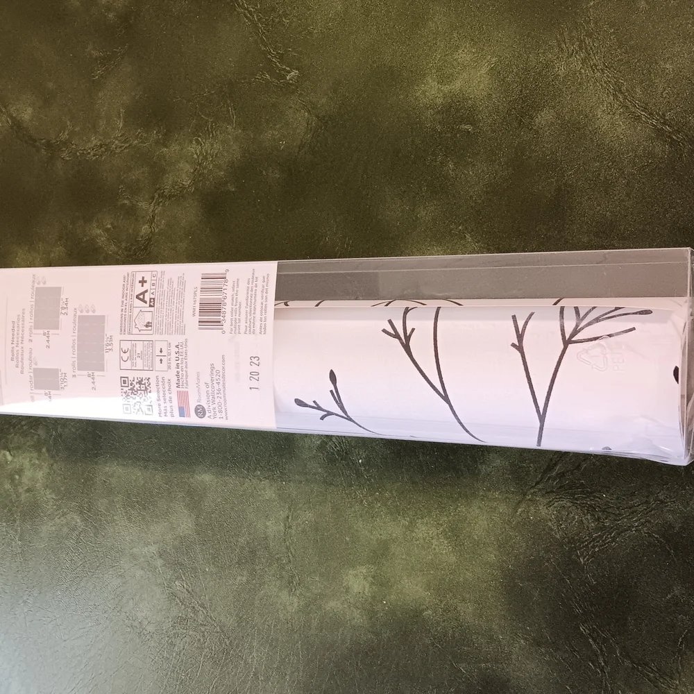 Elegant White and Black Stick On Wallpaper
